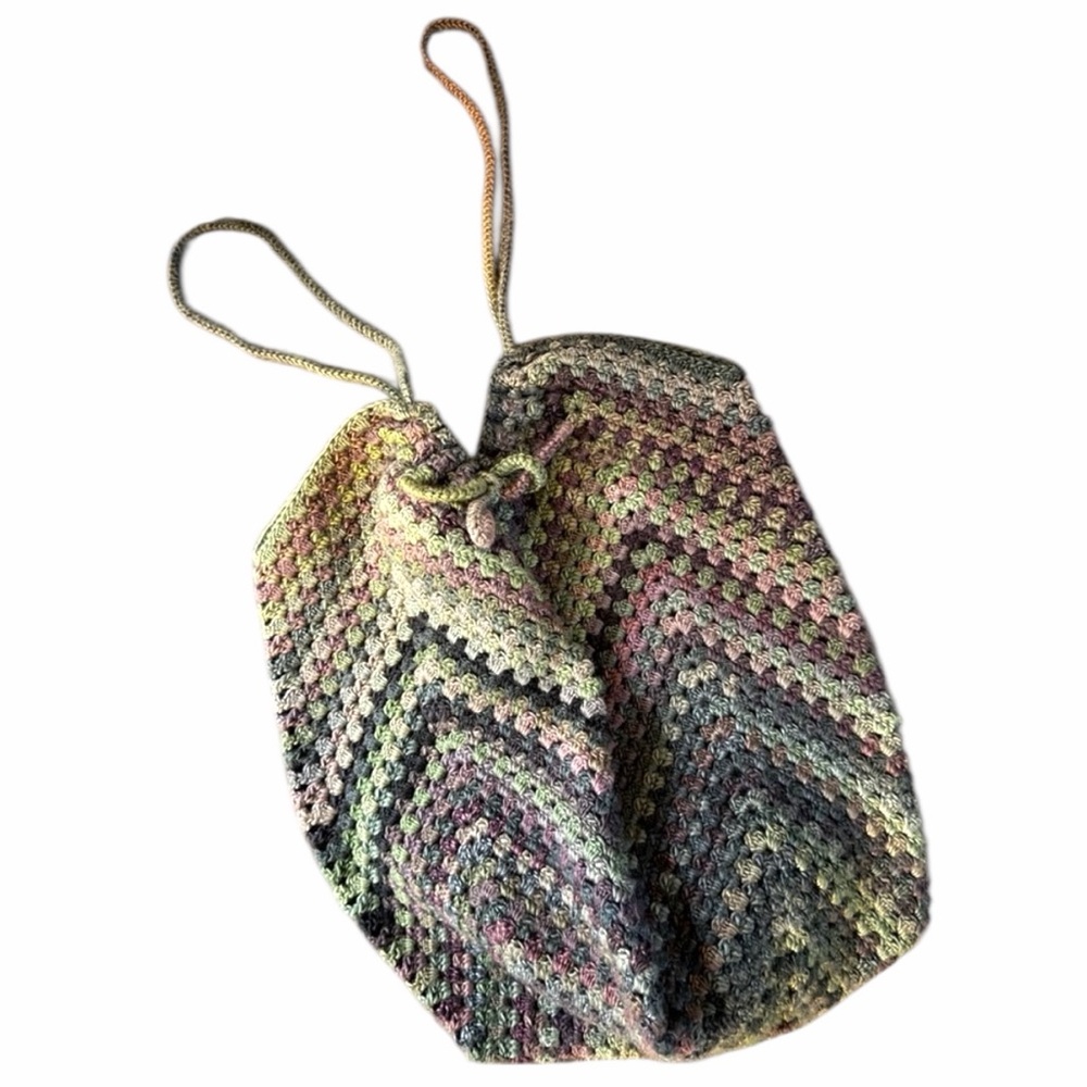 💗 Hand Knit Multicolor Crochet Women Bag Purse